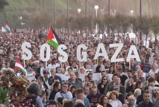 Manifestazioa Gazaren sarraskiaren kontra