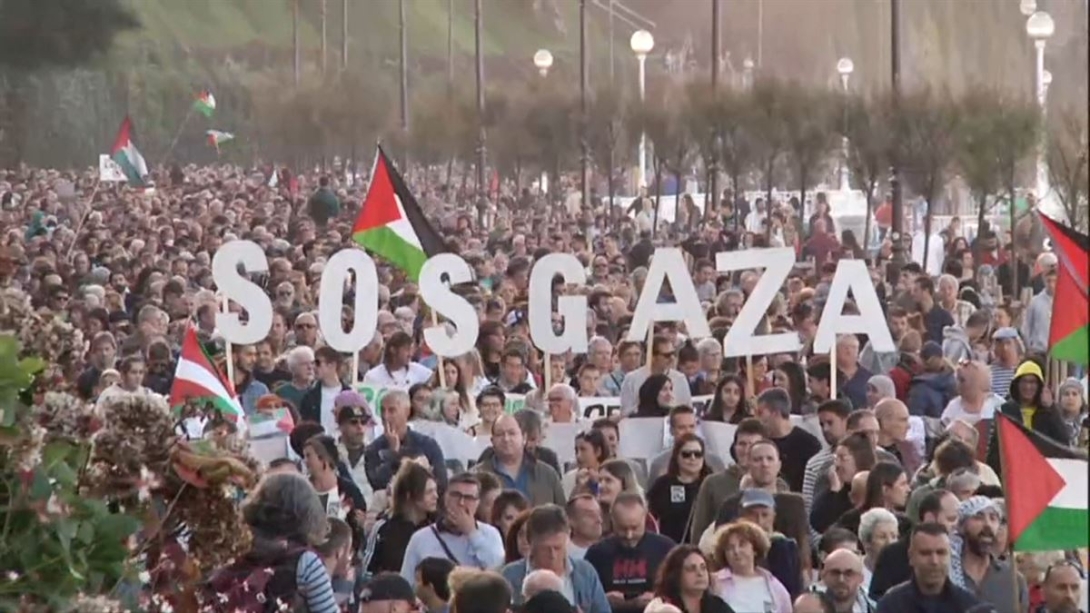 Manifestazioa Gazaren sarraskiaren kontra